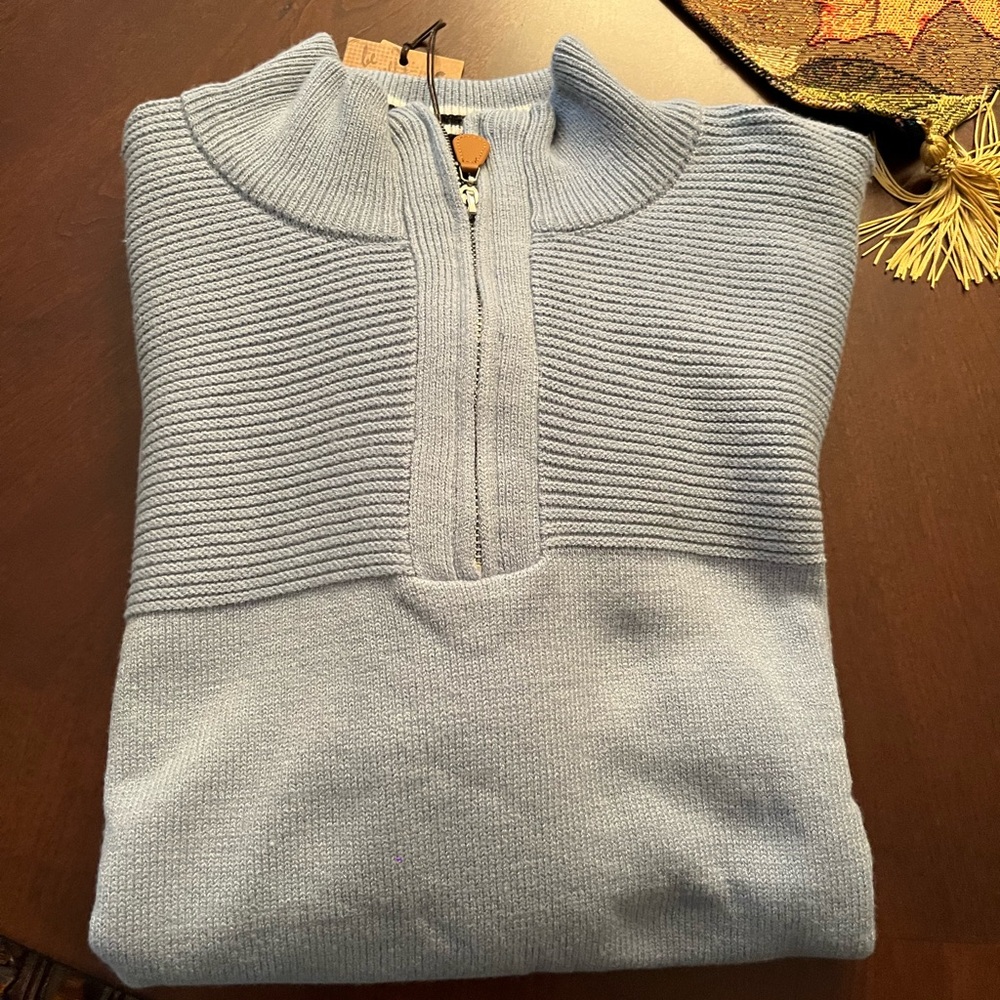 PJ by Paul Jones zip pullover sweater NWT